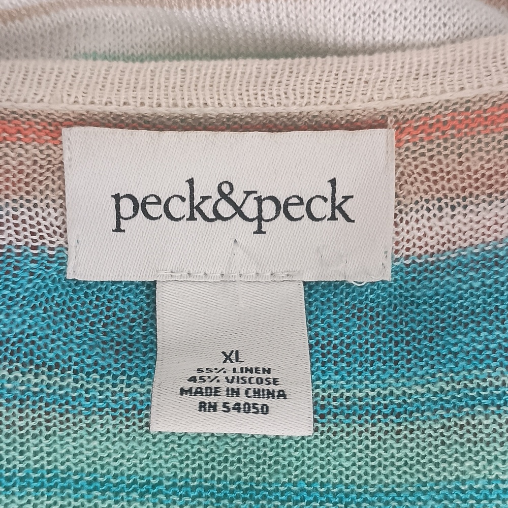 Women's Size XL Linen Cardigan Vacation Beach Coastal - Picture 3 of 12
